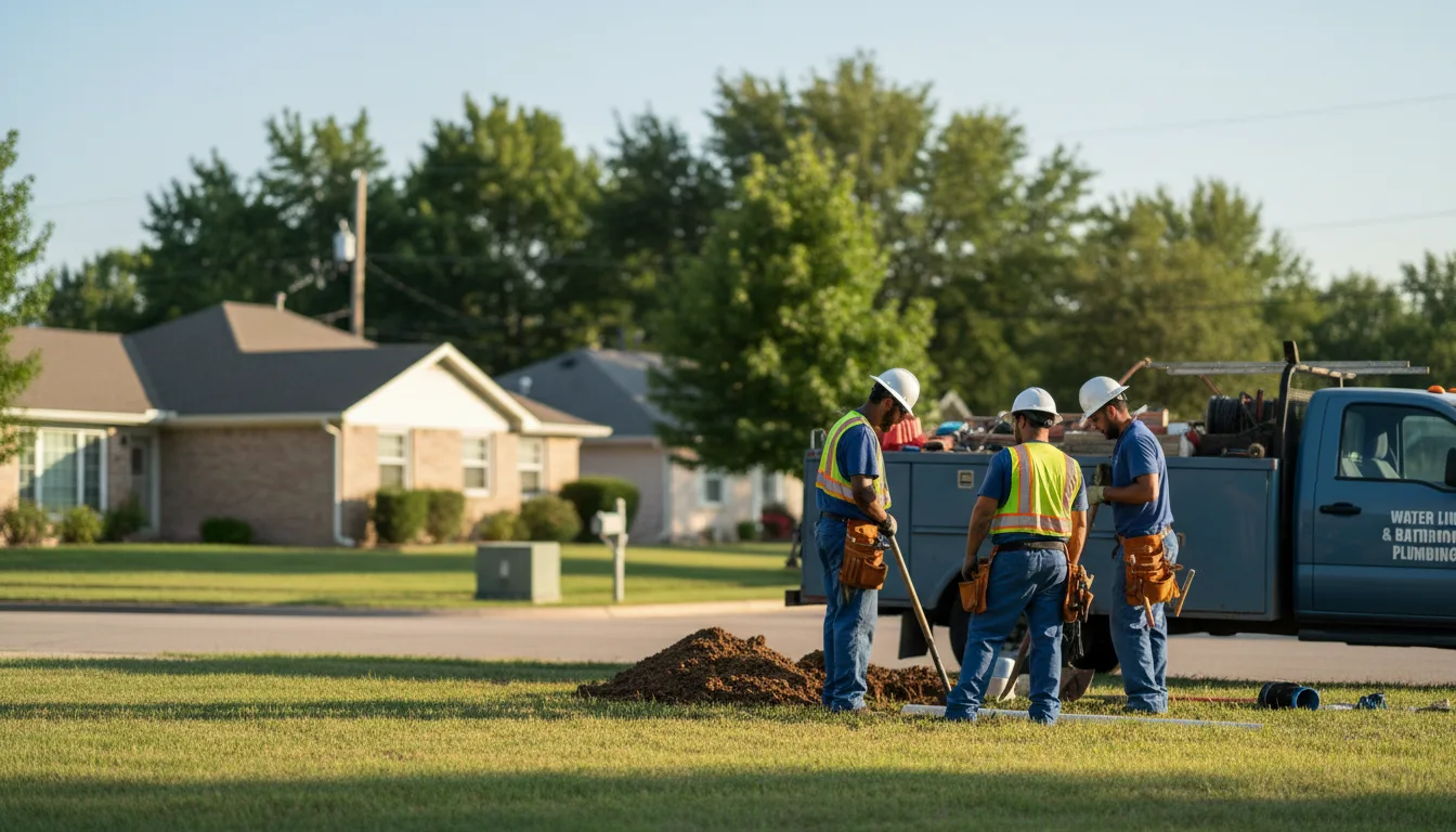 Residential water line and bathroom plumbing service in Hot Springs National Park, AR